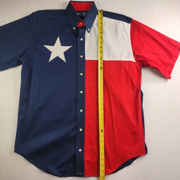 Texas Cotton Texas State Flag Size Large USA Made Western Button Up Short Sleeve - Picture 6 of 9
